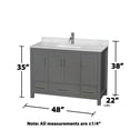 thumbnail image 4 of Wyndham Collection WCS141448SKGCMUNSMXX Sheffield 48" Freestanding Single Basin Vanity Set, 4 of 4