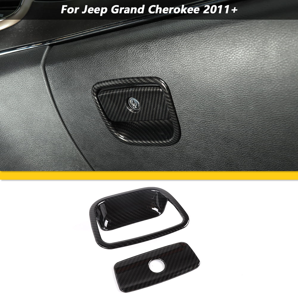 2pcs/Set CheroCar Front Door Speaker Cover for Jeep Grand Cherokee 2011-2020 Carbon Fiber Grain 