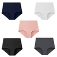 thumbnail image 2 of wcjm Dark Blue Women's Pure Cotton Women's Underwear Pure Cotton Plus Size Underwear Women's High Waist Underwear 5PC Underwear, 2 of 9
