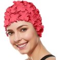 thumbnail image 1 of Bonnet de Bain à Pétale Floral pour Femmes – Style Rétro Vintage Bonnet de Bain pour Cheveux Longs et Courts, 1 of 3
