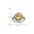 thumbnail image 4 of 2.20 Carat (Ctw) Citrine Ring in Antiqued Sterling Silver with 14K Gold Accents for Women, 4 of 6