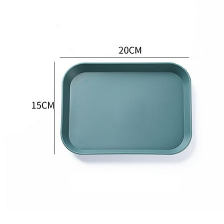 

GYZEE Plastic Food Tray Anti Slip Serving Tray Household Rectangular Storage Tray Green Small