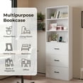 thumbnail image 4 of GVN Curio Cabinet Display Bar Cabinet,Display Cage, 3-Layer With 2 Usb 2 Plugs Us Standard 3 Drawers Triamine Board Display Cabinet White, 4 of 13