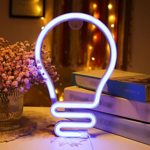 Homesteed Neon Sign LED Light Bulb Neon Lights for Wall Decor Light Up Sign USB or Battery Powered Night Light for Bedroom Gameroom Party