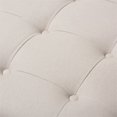 thumbnail image 4 of Baxton Studio Carlotta Pouf Carré en Beige et Chêne, 4 of 6