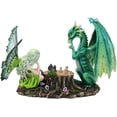 thumbnail image 5 of Ebros Amy Brown Elf Earth Fairy With Green Dragon Playing Chess Statue 7"H, 5 of 6
