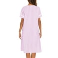 thumbnail image 5 of Ekouaer House Dress for Women with Pockets Button Down Duster Housecoat Short Sleeve Patio Dress Nightgown, 5 of 6
