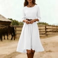 thumbnail image 5 of Guieoi Womens Dresses Summer 2026 Fall Round-Neck Maxi Dress White M, 5 of 7