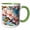 Green/White, variant on 3drose, Peach Blossom Artsy Painting, 15oz Mug