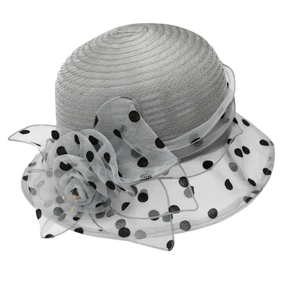 DeHolifer Flower Straw Hat for Women & Girls Summer Sunshade Hat Mesh Foldable Knitted Sun Hat Beach Hat UV Protection