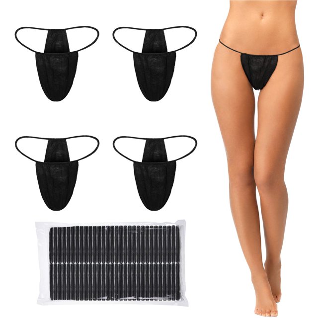 Giugu Culottes Jetables pour Femmes 50 Pcs, Noir, 20