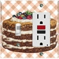thumbnail image 1 of Metal Light Switch Plate Cover Elegant Chocolate Cake Dessert CAK008, 1 of 13