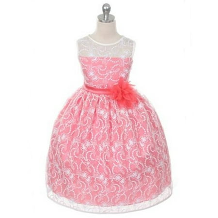 Junior Party Dress - Efavormart Satin Lining and Floral overlay Lace Flower Girl Dress Birthday Girl Dress Junior Flower Girl Wedding Party Girls Dress