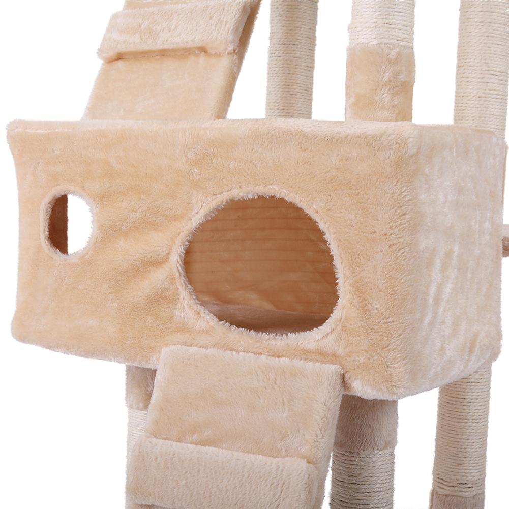 Kadyn Multi-level Cat Tree, Cat Tree Condo with 3 Perches, 66" Cat Tower for Indoor, Beige Kadyn Multi-level Cat Tree, Cat Tree Condo with 3 Perches, 66" Cat Tower for Indoor, Beige
