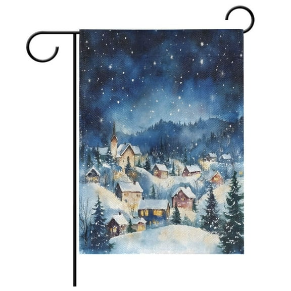 Ryvnso Winter View Garden Flag 12x18 Inch Double Sided Seasonal Yard Decoration