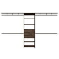 thumbnail image 1 of Tuhome Furniture Plego 69"W - 118"W Bedroom Closet System in Dark Walnut Cognac, 1 of 4