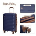 thumbnail image 4 of 5 Piece Suitcase Set, PP Hardshell Carry on Suitcase Set, Travel Suitcases with Silent plane wheeland TSA Lock  BLUE., 4 of 7