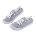 thumbnail image 5 of Zapatillas de deporte de lona sin cordones para mujer, zapatos casuales para caminar, comodidad clásica, zapatillas planas de moda (gris 07), 5 of 5