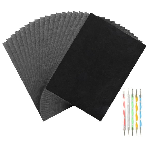 Uxcell Carbon Paper Set, A4 Graphite Transfer Tracing Copy Paper with Embossing Stylus Black 50Sheet