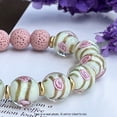 thumbnail image 6 of ARTSY Crafts Glow in The Dark Bead Bracelet, 12mm White Rose Crystal Beads Bracelet, Pink Rose Flower Beads Stretch Bracelets Womens Mens (White Rose 6-7"), 6 of 8