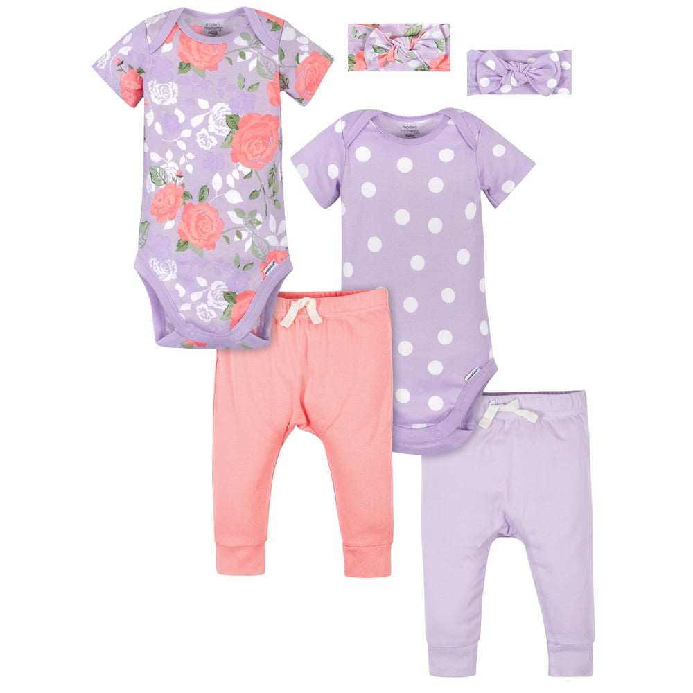 Modern Moments Modern Moments by Gerber Organic Baby Girl Bodysuits