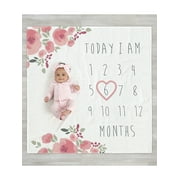 Modern Moments by Gerber Baby Girl Milestone Blanket & Frame Set, 2-Piece, Rose Floral