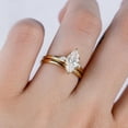 thumbnail image 2 of Jewelerix Women’s Dainty Marquise Cut Engagement Ring Moissanite Comfort Fit Wedding Ring 10K White/Yellow Gold Vermeil Mother's Day Gift Ring, 2 of 5
