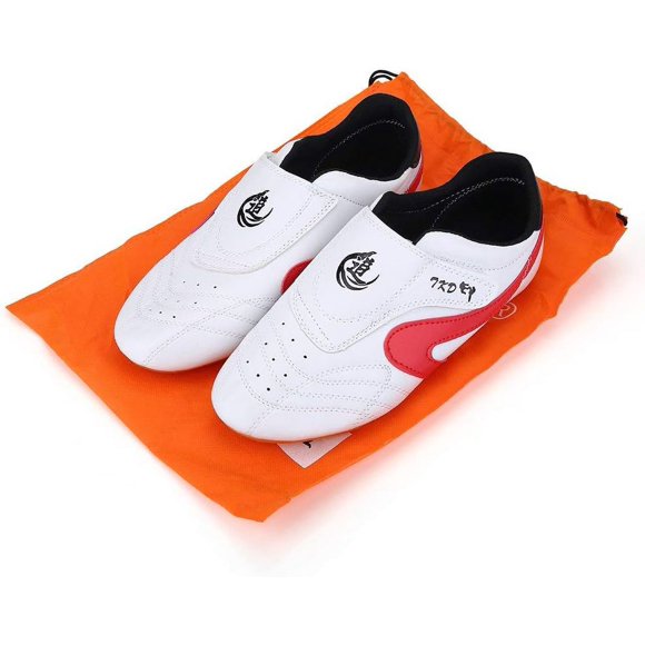 HUGFEGWE Taekwondo Shoes Martial Arts Sneaker Boxing Karate Kung Fu Tai Chi Shoes Black Stripes Sneakers Lightweight Shoes CJB91-34549