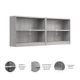 thumbnail image 3 of Universal Small 2 Shelf Bookcase Set in Platinum Gray - Engineered Wood, 3 of 9