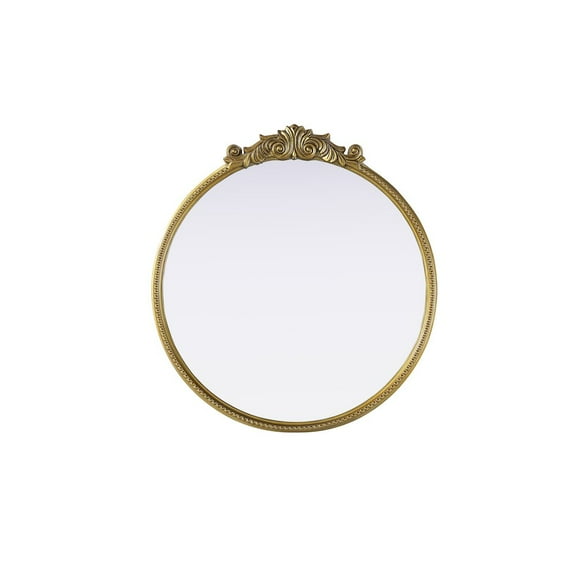 Elegant Decor Naomi Vintage Resin Mirror 36x38 in Antique Brass