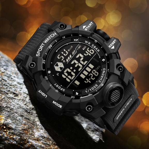Men's Watch Waterproof Digital Sport Watch Military Digital Watches for men Alarm Back Light Classic Large face Watch