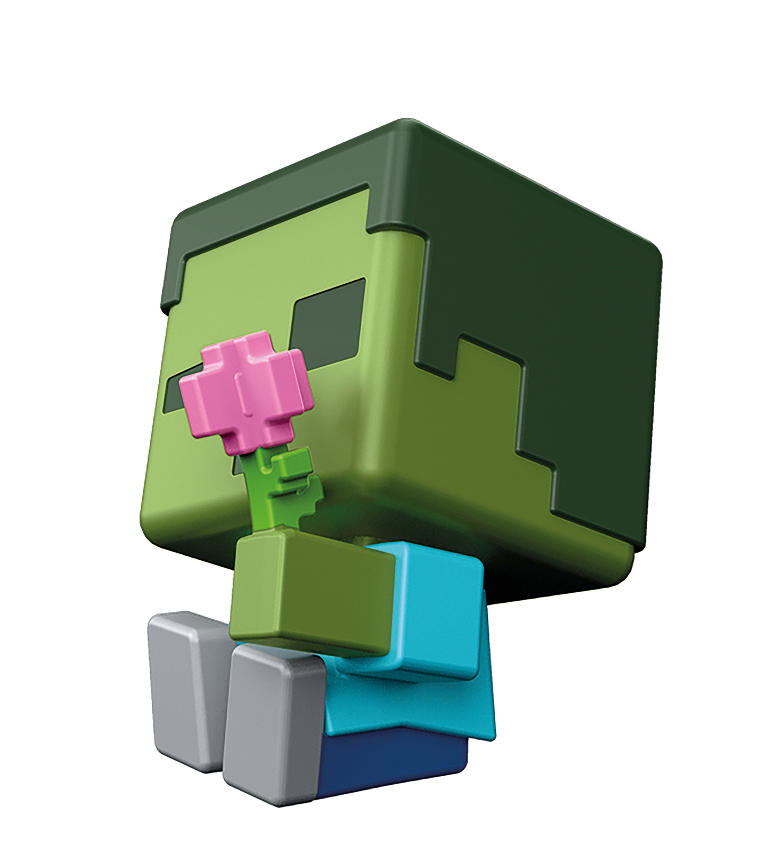 Minecraft Mini Mode Spawn Egg with Mini Figure, Cherry Blossom, 1.5-inch Toy, Zombie's First Flower