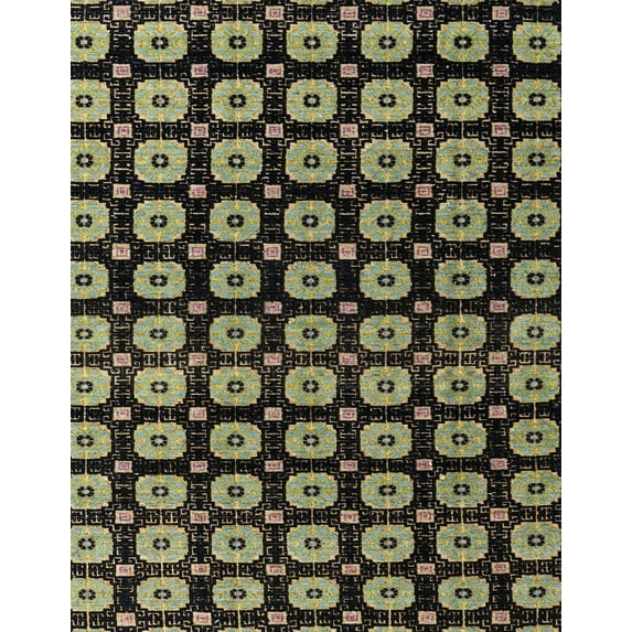 Ahgly Company Machine Washable Indoor Rectangle Abstract Brass Green Area Rugs, 3' x 5'