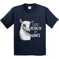 thumbnail image 3 of Inktastic Easily Distracted by Goats Cute Goat Youth T-Shirt, 3 of 5