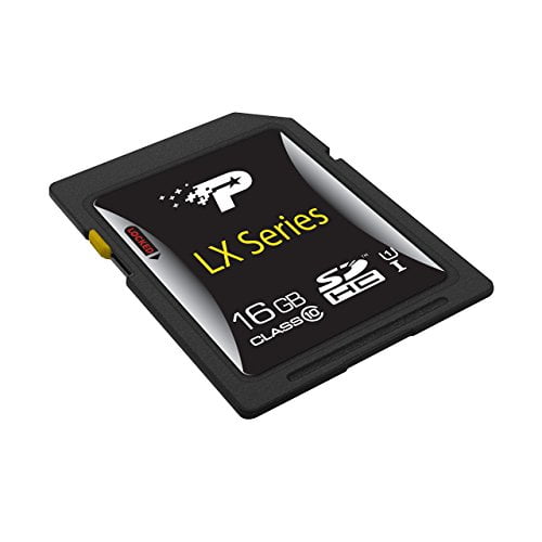 Patriot LX Series 16GB SDHC Card Class 10 UHS-I Ultra Rapide pour la Production Vidéo QHD et les Images Haute Résolution