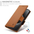 thumbnail image 3 of PU Leather Case Compatible with iPhone 12/12 Pro, Classic Kickstand/Cover/Wallet/Flip Magnetic Protective Case with Card Slots & Horizontal Stand Phone Case for iPhone 12/12 Pro, Brown, 3 of 7