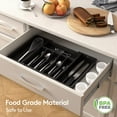 thumbnail image 5 of Lifewit Silverware Drawer Organizer Expandable Utensil Tray Adjustable Flatware, Plastic, Black, 5 of 10