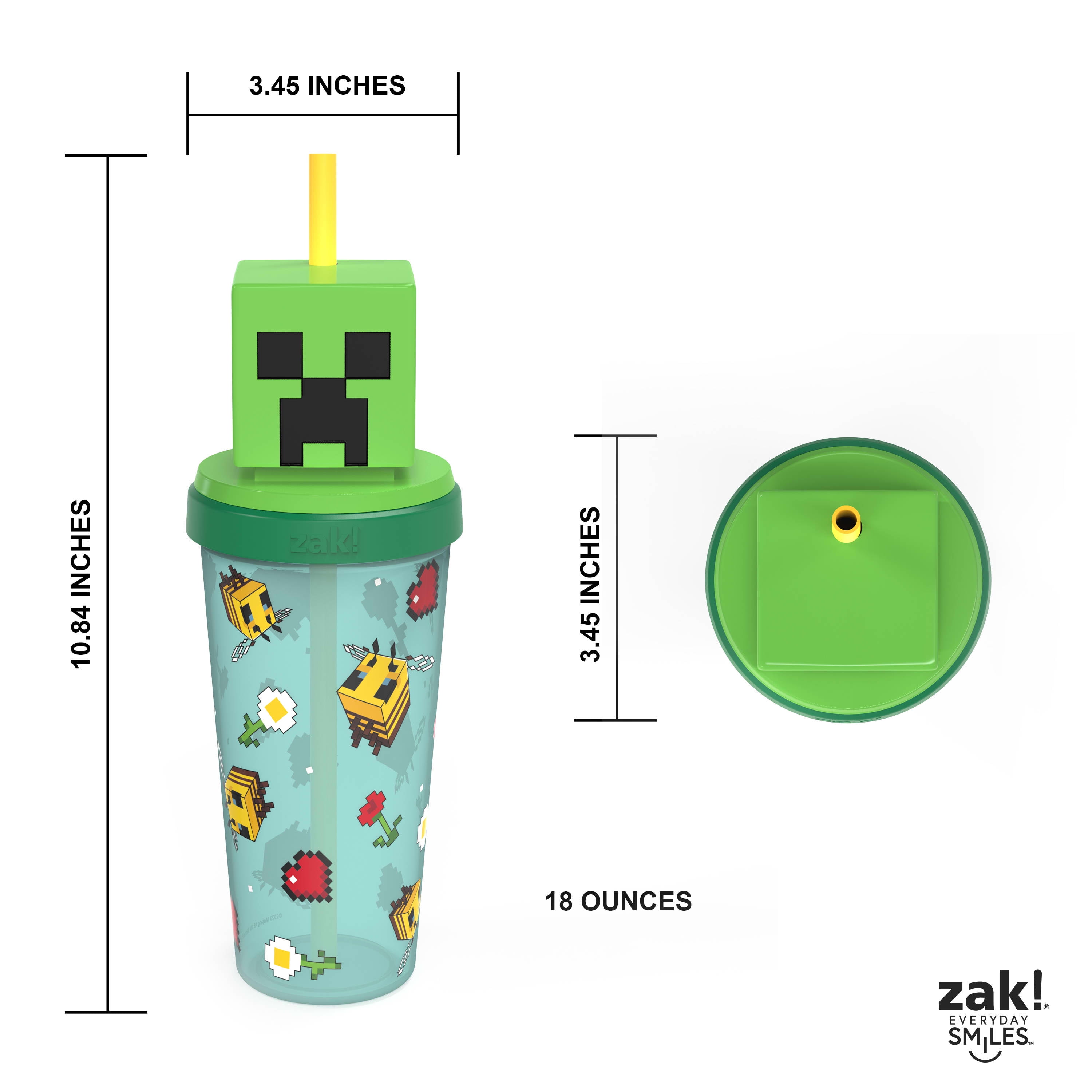 Zak Designs 18 oz. Plastic Tumbler with Straw and Sculpted Lid