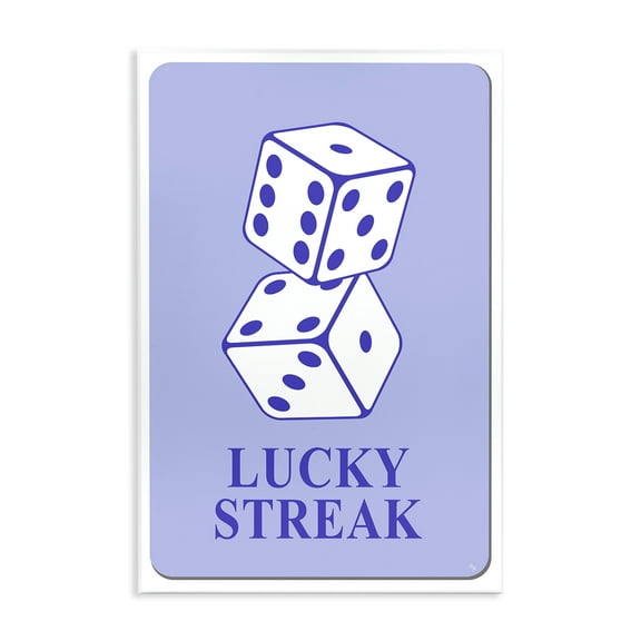 Stupell Industries Blue Lucky Streak Dice Entertainment Painting Unframed Art Print Wall Art, 10 x 15