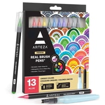 Arteza Blendable Ink Real Brush Tip Artist Brush Pens Set, Assorted Colors 12 Pack