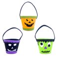 thumbnail image 4 of 3 Pieces Candy Bucket Holiday Supplies Halloween Prop Handle Convenient Cute Design Compact Size Kid Toy Household Decorations Colorful, 4 of 8