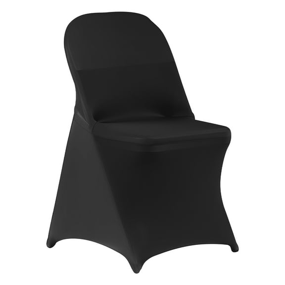 KFFKFF 150 Pcs Black Chair Covers, Polyester Spandex Stretch Slipcovers for Weddings, Parties, Dining, and Banquets, Designed for Chairs Measuring up to 17.72 x 18.11 x 30.31 Inches
