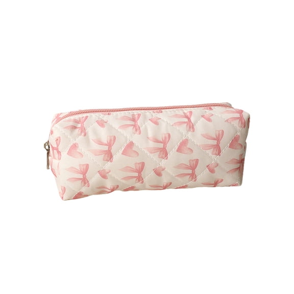 Cute Light-Pink Pencil Case,Soft Lightweight Simple Design Zipper Pen Bag for Home Workspace Office Travel