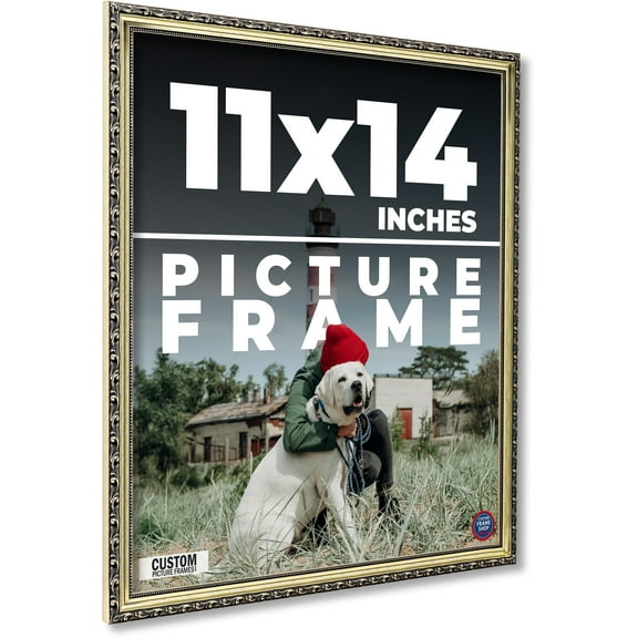 11x14 Frame Silver Solid Wood Picture Frame Width 1.125 Inches | Interior Frame Depth 0.375 Inches