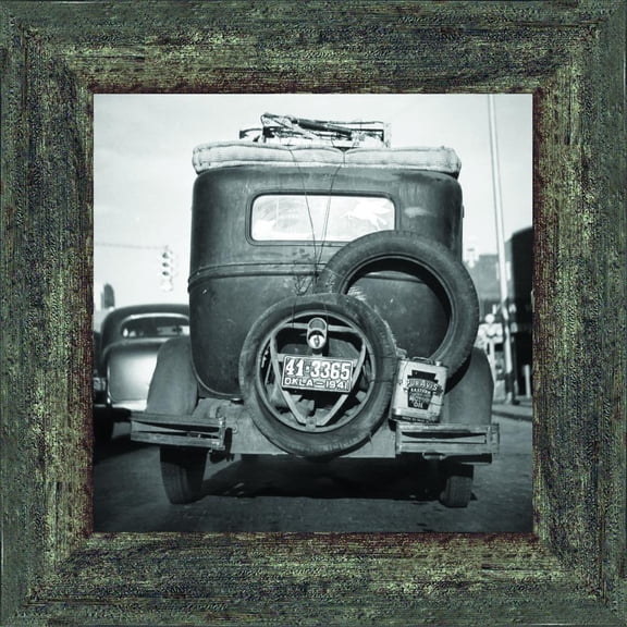 Okies’ Car, Great Depression Images, Historical Picture Frame, 10x10 8536