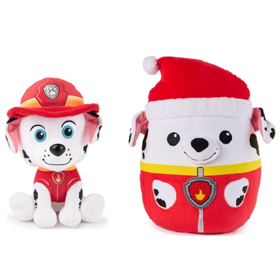 Paw Patrol Plush Bundle of 2, 6" Marshall and 12" Winter Squish Official
