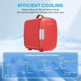 thumbnail image 6 of Dozzle 4L Mini Fridge , Holds 6 Cans, Keeps Skincare and Snacks Chilled with Dual 110V/12V Power, Compact Companion for Dorm, Office, and Car,Red, 6 of 6