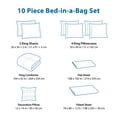 thumbnail image 3 of Mainstays 10 Piece Grey Color Block Bed in a Bag Comforter Set with Sheets, King, 3 of 10
