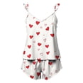 thumbnail image 4 of Fengactive Womens Pajama Sets Ruffle Cami Top and Shorts 2 Piece Lounge Set Sleepwear Summer Comfy Cute Pajama for Women, 4 of 6