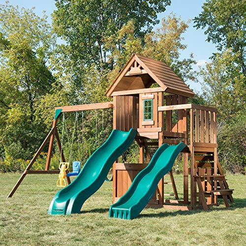 Swing-N-Slide Knightsbridge Playset: Wooden Swing Set with
